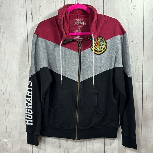 Wizarding World Of Harry Potter Hogwarts Crest Hooded Fleece Zip Sweatshirt - Picture 5 of 14